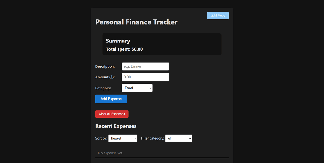 Personal Finance Tracker